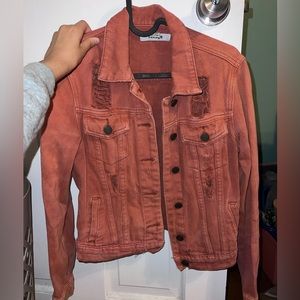 Distressed dusty orange Jean jacket